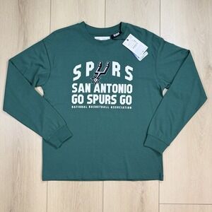 Zara NBA Spurs Long Sleeve Shirt Youth 13-14 Green San Antonio Go Spurs Go NWT‎